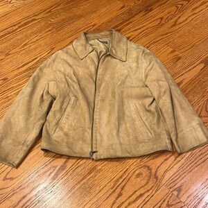 Industria Woman’s Tan Leather Jacket Size EU 42